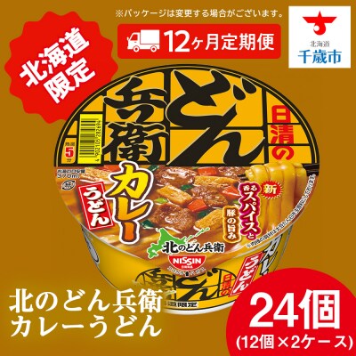 【定期便12カ月】日清北のどん兵衛 カレーうどん [北海道仕様]24個