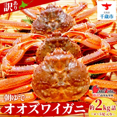 北海道産【 朝ゆで 】訳ありオオズワイガニ 2.0kg詰 道産品 ズワイガニ ずわい蟹 不揃い