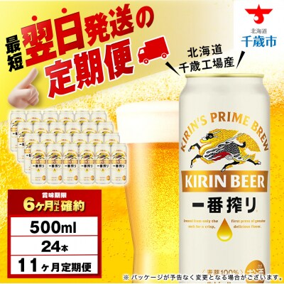 【定期便11ヶ月】キリン一番搾り生ビール 500ml(24本)＜北海道千歳工場産＞