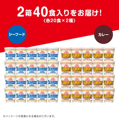 日清ヌードル2種セット シーフードヌードル・カレーヌードル各20食