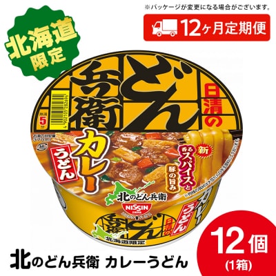 【定期便12カ月】日清 北のどん兵衛 カレーうどん [北海道仕様]12個