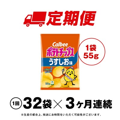 【定期便3カ月】カルビーポテトチップス＜うすしお＞16袋入×2箱