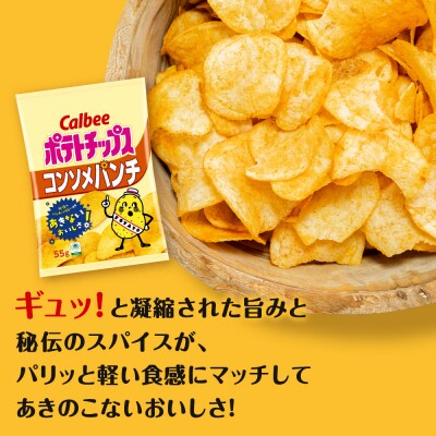 【定期便3カ月】カルビーポテトチップス 2種セット うすしお・コンソメパンチ 各8袋 
