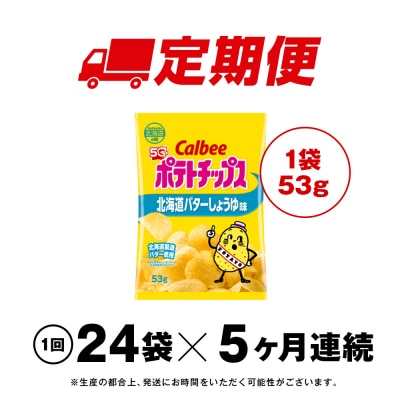 【定期便5カ月】【北海道限定】カルビーポテトチップス＜北海道バターしょうゆ味＞12袋入×2箱