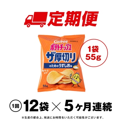 【定期便5カ月】ザ厚切りのための うすしお味 12袋 1箱 カルビー ポテトチップス 