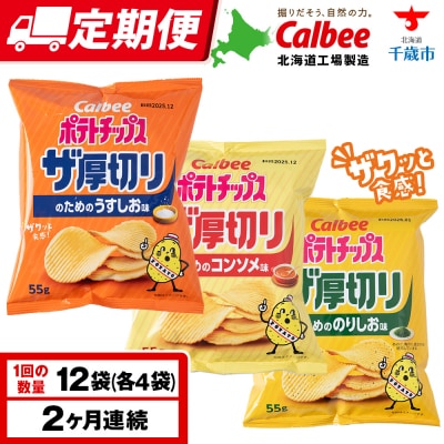 【定期便2カ月】ザ厚切りのための 3種セット うすしお・コンソメ・のりしお 各4袋