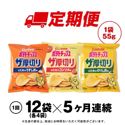 【定期便5カ月】ザ厚切りのための 3種セット うすしお・コンソメ・のりしお 各4袋