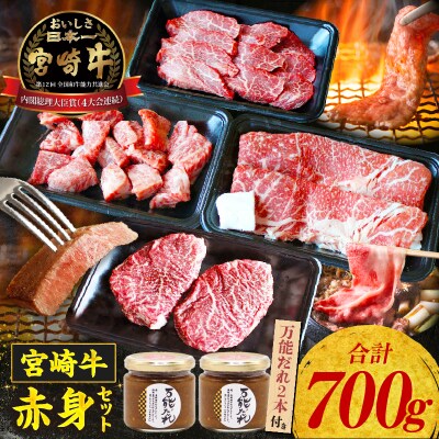 宮崎牛 赤身4種セット700g 万能だれ付き