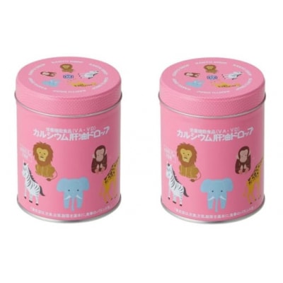 カルシウム肝油ドロップ 300粒 2缶セット メロン風味[No5755-0320]