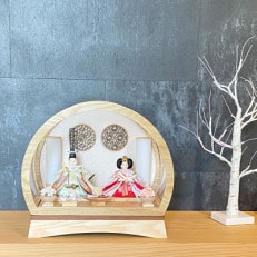 雛人形 ケース飾り ナチュラル  かわいくておしゃれなドーム型のアクリルケース
