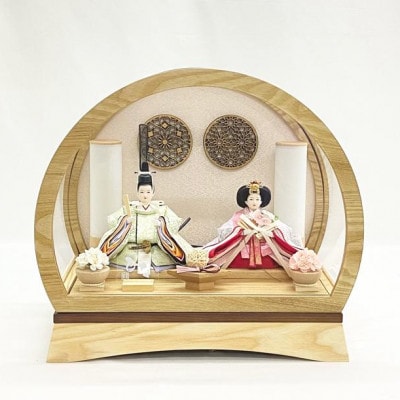 雛人形 ケース飾り ナチュラル  かわいくておしゃれなドーム型のアクリルケース