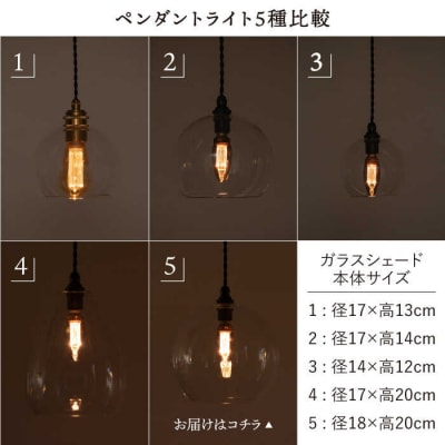 ペンダント ライト 5(ガラス 径18cm)タビノキセキ [ADB038]