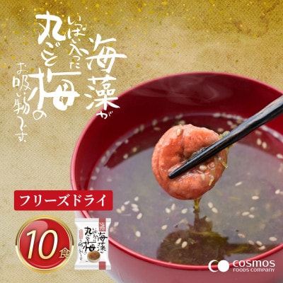 『しあわせいっぱい』フリーズドライ　海藻がいっぱい入った丸ごと梅のお吸い物　10食