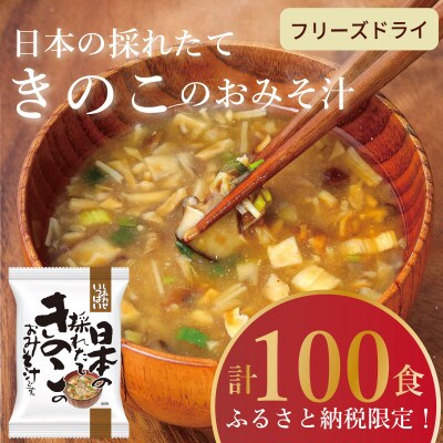 【フリーズドライ】日本の採れたてきのこのおみそ汁100食セット