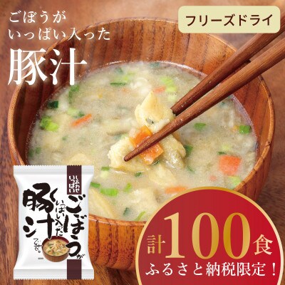 【フリーズドライ】しあわせいっぱい ごぼうがいっぱい入った豚汁100食