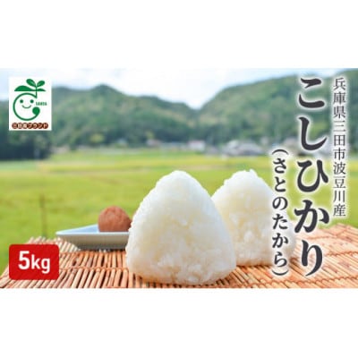 兵庫県三田市波豆川産コシヒカリ(さとのたから)白米5kg