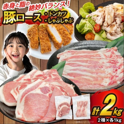 豚肉 豚ロース とんかつ用 しゃぶしゃぶ用 各1kg 計2kg セット