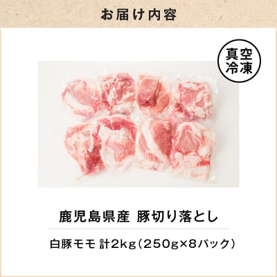 鹿児島県産 豚切り落とし 250g×8パック 計2kg　K151-003