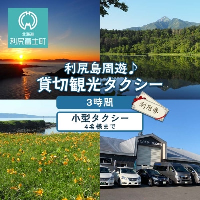 利尻島周遊♪貸切観光タクシー3時間フリー利用券(小型タクシー4名様まで)