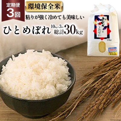 3回 定期 米 宮城県産 ひとめぼれ 環境保全米 10kg 計30kg 20564935