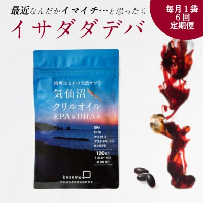 【6ヶ月定期便】気仙沼 クリルオイル 1袋(120粒)×6回 計6袋 20564490