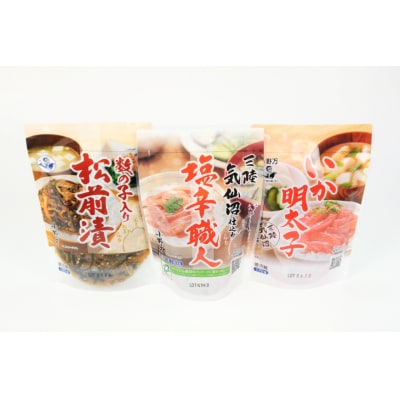 小野万 塩辛・珍味 スタンドパック 詰め合わせ 3品セット 小野万 20564629