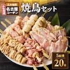 名古屋コーチン焼き鳥セット(モモ・ムネ・手羽中・皮・つくね)(20本入り)[001T02]