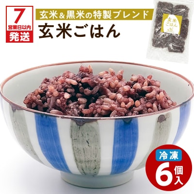 【7営業日以内に発送】冷凍玄米ごはん 6個パック　K182-002