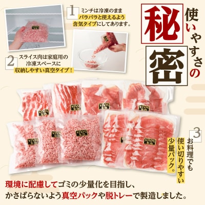 【5営業日以内に発送】鹿児島県産黒豚お徳用 4種詰合せ(1.8kg)　K134-009