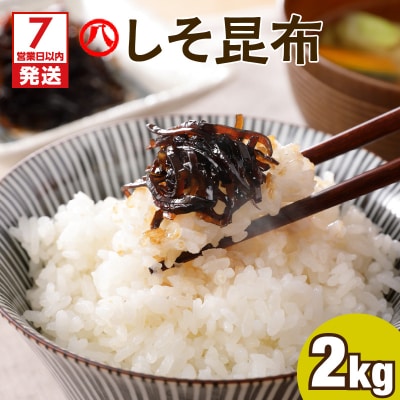 【7営業日以内に発送】【丸八】工場直送 「しそ昆布2kg」　K032-001