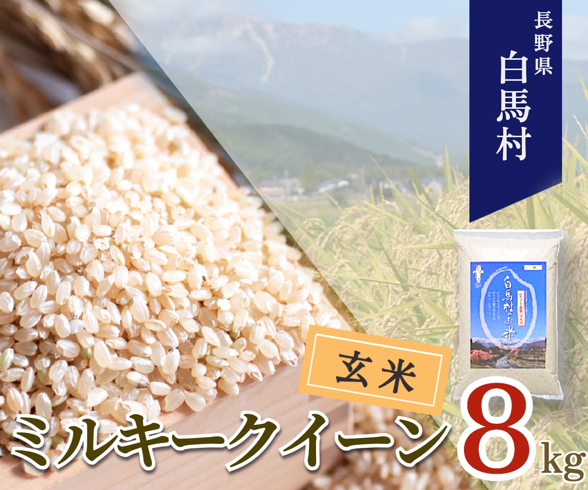 【令和7年産】 長野県白馬村産ミルキークイーン【玄米】 8kg