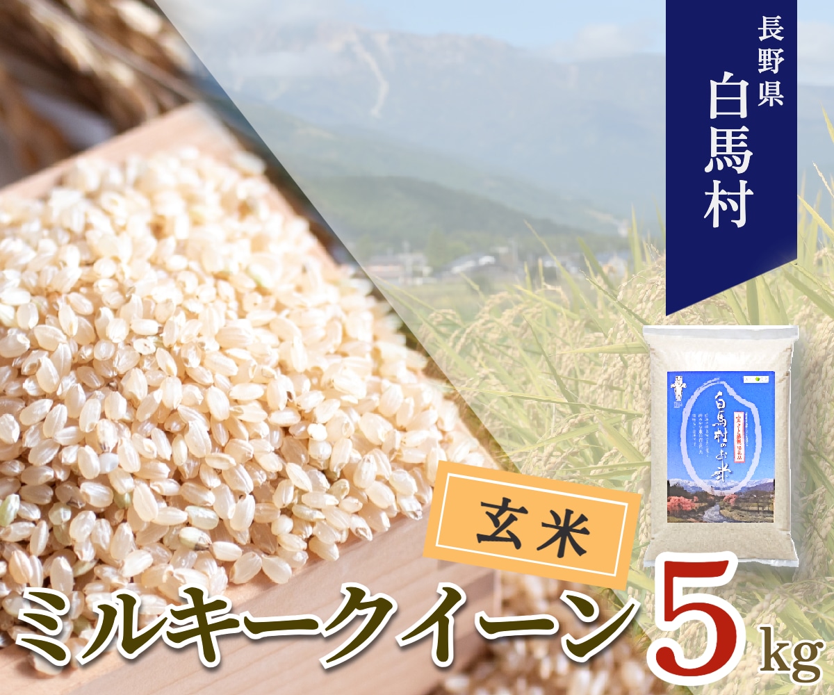 【令和7年産】 長野県白馬村産ミルキークイーン【玄米】 5kg