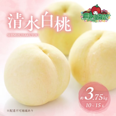 桃 清水 白桃 約3.75kg 10～15玉 進物用 もも 2025年[NO5765-0688]