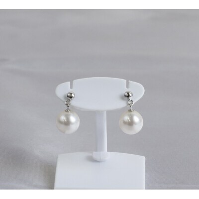 アコヤ本真珠のブラピアス(8mm珠・ホワイトピンクカラー) パールジュエリー【R00719】