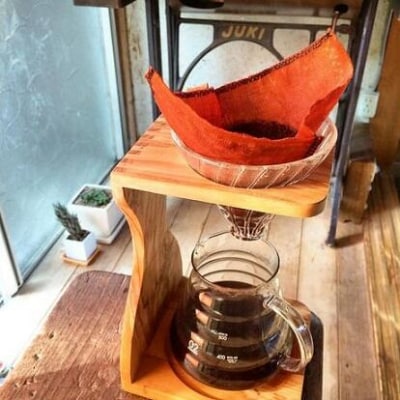 ドリップ珈琲用 柿渋リネンのコーヒーフィルター 2枚セット エコ SDGs【R01558】