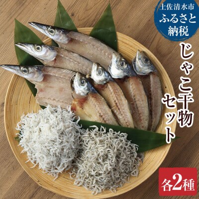 浜口海産物店のじゃこ2種と干物2種セット　シラス 無添加 釜揚げ【R00013】
