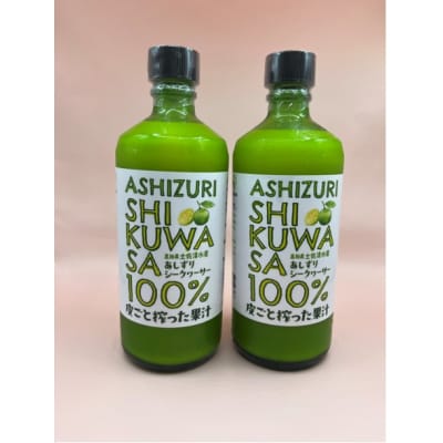 皮ごとシークワーサー果汁100%(500ml×瓶2本セット) 飲料 濃縮【R00360】