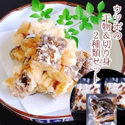 からあげ用ウツボ2種類セット   カット干物(100g)&切り身生(200g×2P)【R00363】