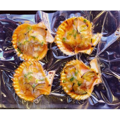 野菜盛り!ヒオウギ貝の黄金焼き(4個入×1パック)冷凍 魚貝 おかず 惣菜 おつまみ【R01608】