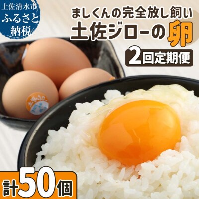 土佐ジローの卵 定期便(25個入り×2回)もみ殻梱包 ブランド卵 タマゴ たまご【J00142】