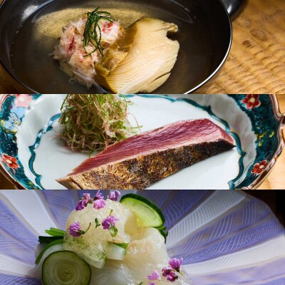 【南青山 日本料理】伯雲「土佐清水おまかせコース」お食事券 2名様【R01295】
