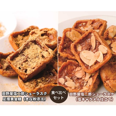 田野屋塩二郎シューラスク 食べ比べセット(塩キャラメル2個/足摺黄金糖2個) 焼き菓子 スイーツ