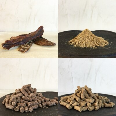 鹿肉&猪肉 ドッグフード4種セット ジャーキー・ペレット2種・ふりかけ ジビエ 犬【R00422】