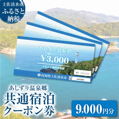 あしずり温泉郷 共通宿泊クーポン券 9,000円分【R01315】