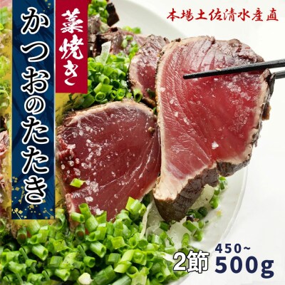 藁焼き鰹のたたき 冷凍2節 450g～500g(3～4人前) タレ・塩付【R01556】