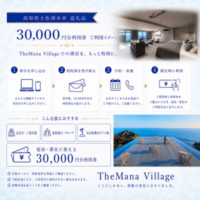 ミシュラン選出 ザマナビレッジ 宿泊券 3万円分 TheMana Village 高知県R01669