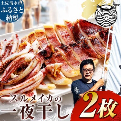 スルメイカ一夜干し 2枚 土佐清水産のスルメイカ ひいとい干し 鮮魚一八【R01782】