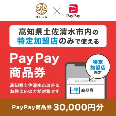 高知県土佐清水市　PayPay商品券(30,000円分)※地域内の一部の加盟店のみで利用可