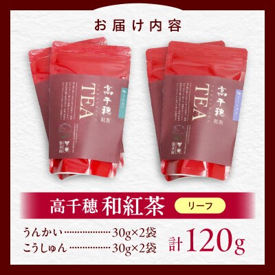 高千穂紅茶(リーフ)2種4袋セット うんかい30g×2袋&こうしゅん30g×2袋 