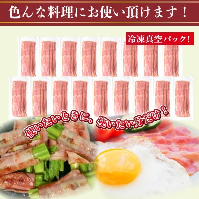 訳あり ベーコンスライス 1.7kg (100g×17パック) 冷凍 真空 小分け IR009-x1